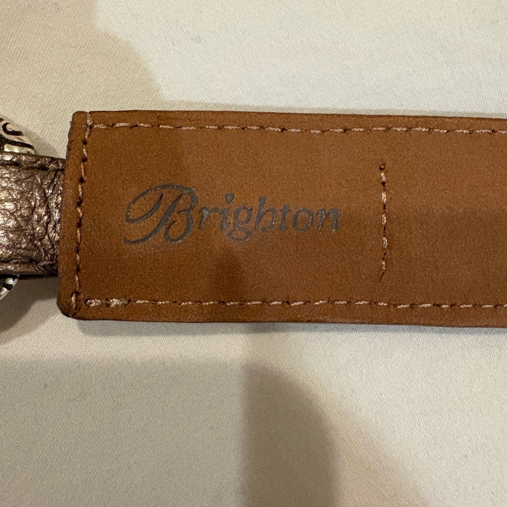 Brighton Brown and Silver Croc-Embossed Belt - Picture 4 of 4